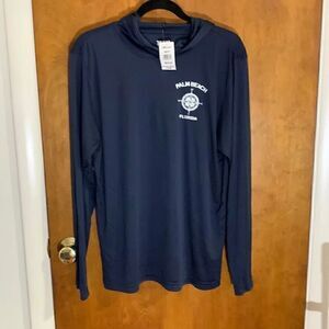NWT Team 365 navy Palm beach stretch hooded long sleeve! Size M